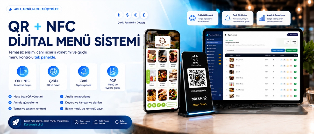 QR kod menü ve dijital menü platformu görseli 2